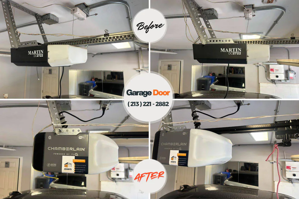 Before and after: garage door repair Hinesville, GA